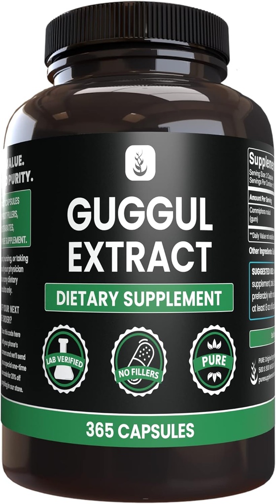 PURE ORIGINAL INGREDIENTS Guggul Extract Always Pure, No Additives Or Fillers, Lab Verified (365 Count (Pack of 1))
