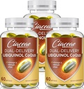 Ubiquinol CoQ10 600 MG Softgels con Omega-3 " Shilajit " PQQ, Coenzyme-Q10 avanzado, Active CoQ10 Ubiquinol Suplemento para Fertilidad, Antioxidante, Corazón, Cerebro &amp; Energía, 180 Servimientos