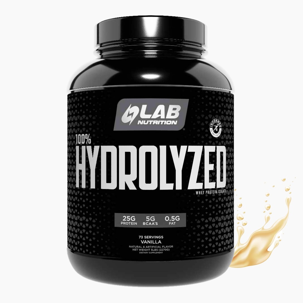 100% Hydrolyzed Whey Protein Isolate (5 Pounds, Vanilla Flavor) 25gr of Protein, Build Muscle, Lean Muscle Growth, Easy Digestion, Gluten Free, Lactose Free, Fast Absorbing.