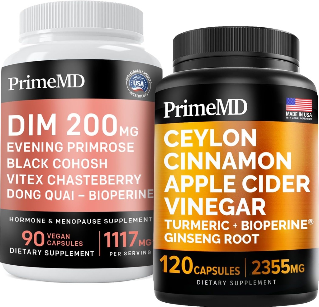 Ceylon Cinnamon (1pk) y Menopause Support (1pk) Suplemento Bundle - Potent Vitamins for Heart, Metabolism, Hormones y Immune Support - Non-GMO, Vegan, Gluten-Free