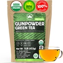 U.S. Wellness Naturals Organic Gunpowder Green Tea ¦ Loose Leaf ← Premium Quality Silencio 100% Certified Organic Green Tea ←16oz/453g ← 200+ Cups