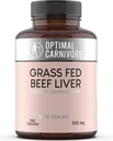 Optimal Carnivore Grass Fed Beef Liver Capsules, Freeze Dried in Convenient Pills, 180 Capsules, Suplemento Desiccated