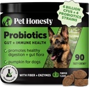 Probióticos de Honestidad Mascotas para Perros para Diarrea Ocasional & Bowel Support, Enzimas Digestivos con Prebióticos para Salud Gut para Perros, Salud Inmunitaria & Itch Relief (Pumpkin 90 ct)
