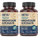 DEVA Magnesio Vegano Glycinate 300mg por porción con Minerales Trace, Absorción Superior, Magnesio Chelatado, 90 Tabletas (Pack of 2)