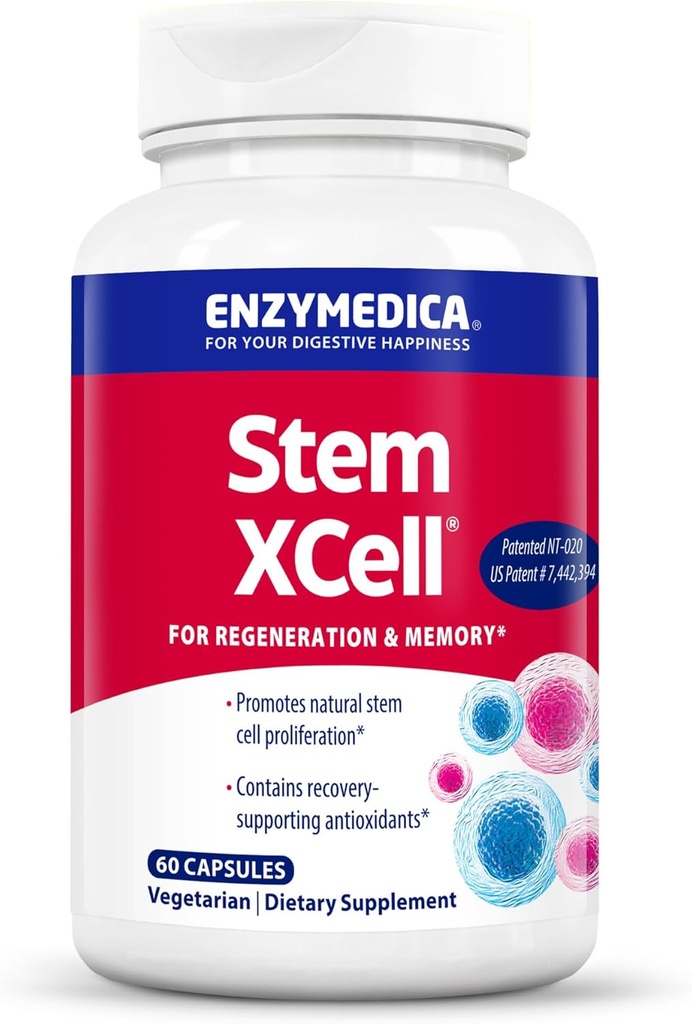 Enzymedica, Stem XCell, Enzyme y Antioxidant Support for Brain and Cellular Health, 60 cápsulas