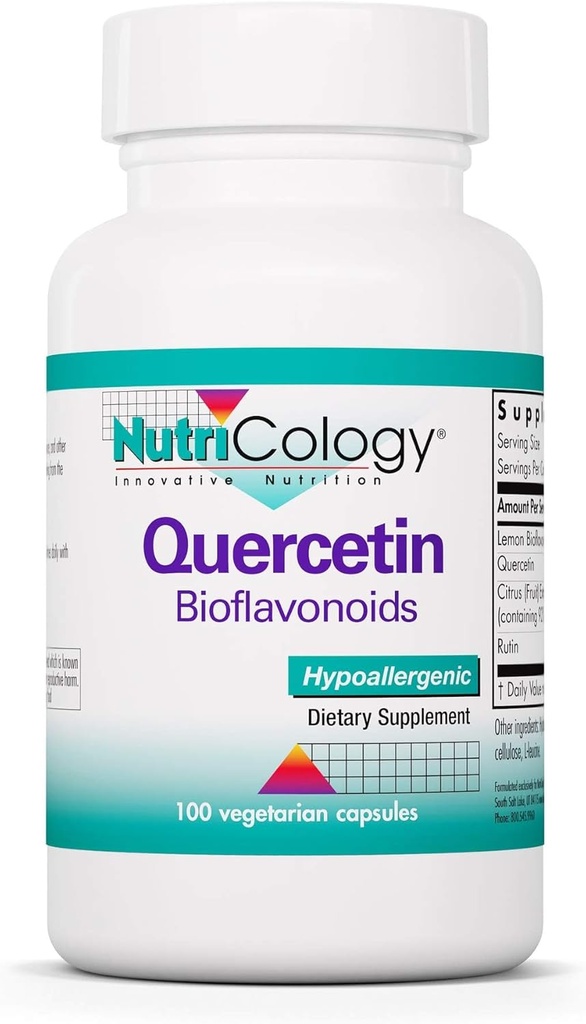 Nutricology Quercetin Bioflavonoids - Lemon Bioflavonoid Complex, Rutin, Citrus Extract, Hesperidin, Vegetarian Capsules - 100 Condes
