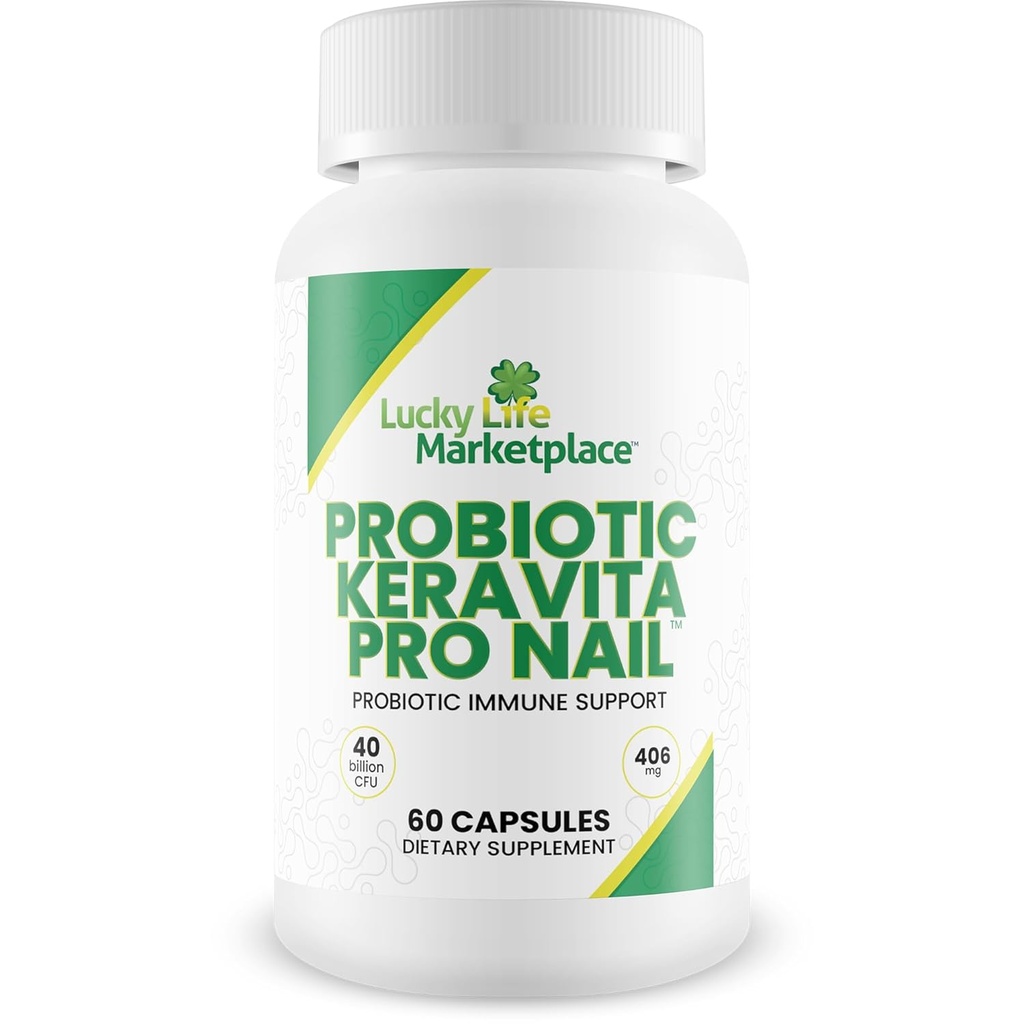 Probiótico Keravita Pro Nail - Soporte inmunológico Probiótico para ayudar a apoyar al cuerpo a defender naturalmente contra hongos - Promover uñas claras - Soporte Microbioma de Gut saludable para ayudar a la respuesta inmunitaria
