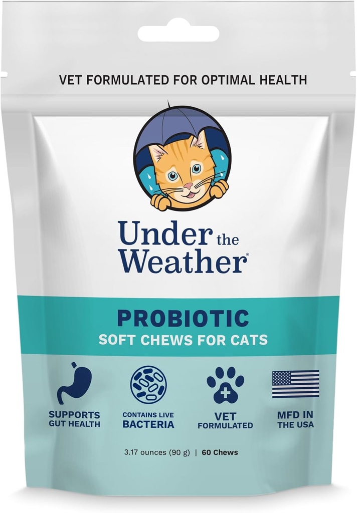 Bajo el tiempo Mascotas Probióticas para gatos ¦ Promueve la Digestión Normal, Balanzas Salud de Gut Salud saludable TEN 60 Star Shaped Soft Chews