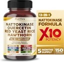 Nattokinase 5000FU Quercetin Red Yeast Rice Hawthorn - Total Wellness Support - Made in USA