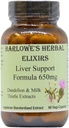 Barlowe's Herbal Elixirs Liver Support Fórmula ← Dandelion Root &amp; Milk Thistle Extract  650mg Per Capsule ANTE 60 Vegan Capsules ← Stearate-Free, Glass Bottled
