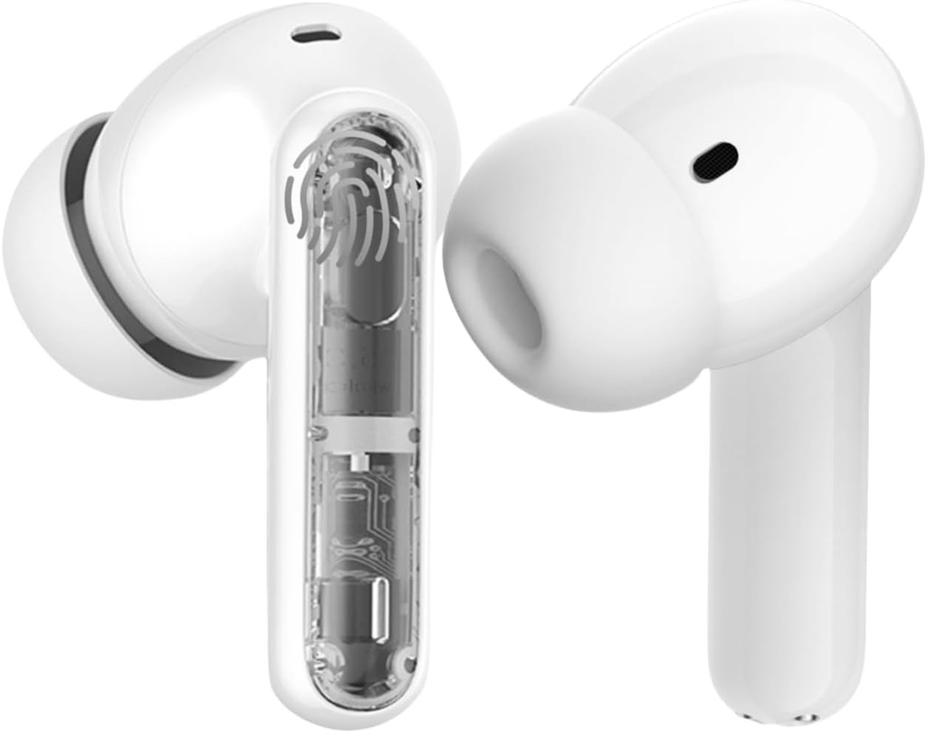 Auriculares inalámbricos P1 PRO con Estilo Translúcido, Auriculares Bluetooth con Lámparas claras, IPX7 Auriculares inalámbricos IPX7 Deep Bass, 30H Compatible con Samsung TV Android iOS