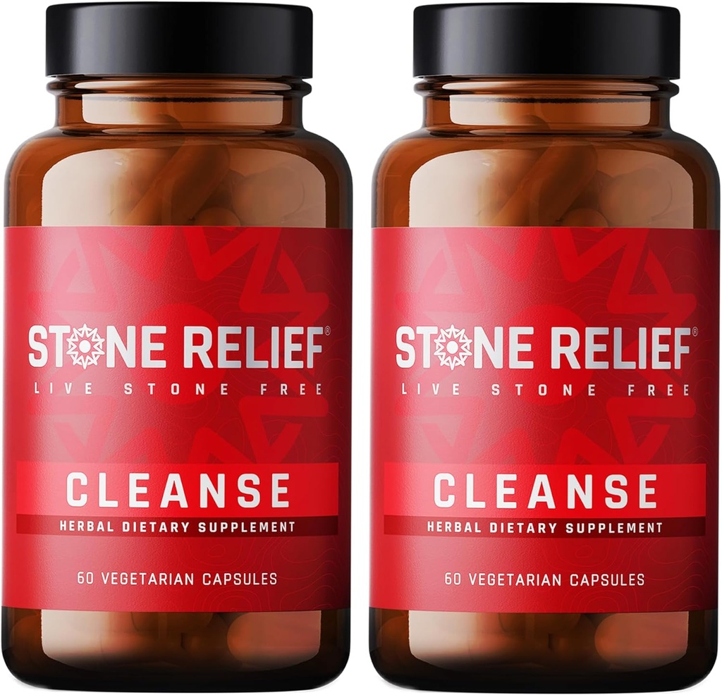 STONE RELIEF Cleanse - Premium Chanca Piedra Stone Breaker Complex - Mejor Dissolver Natural para Hombre/Mujeres - Natural Kidney Cleanse & Detox Suplemento - [2 Pack] - 120 cápsulas - 1,200 mg
