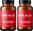 STONE RELIEF Cleanse - Premium Chanca Piedra Stone Breaker Complex - Mejor Dissolver Natural para Hombre/Mujeres - Natural Kidney Cleanse & Detox Suplemento - [2 Pack] - 120 cápsulas - 1,200 mg
