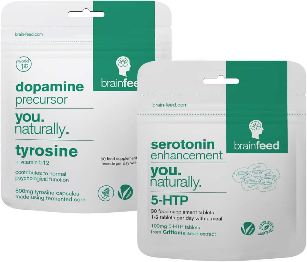 Suplemento de apoyo a la serotonina y la dopamina - 2-Mes de suministro ¦ Serotonin Suplemento 5-HTP + Dopamine Booster Tyrosine peru Natural Mood Boosters
