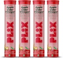 PLIX Manzana Vinagre Effervescent Tablets with La Madre, 700mg ACV con VIT B12, B6, Pack of 4 peru Vegan, No Añadido Sugar, No GMO &amp; Gluten-Free