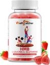 HMB y Leucine Amino Amino Acid Gummies: HMB Suplementos para hombres Mujeres con L-Glutamina para el crecimiento muscular Recuperación rápida de entrenamiento, azúcar libre Vegan No GMO Strawberry Flavored 30 Day Supply