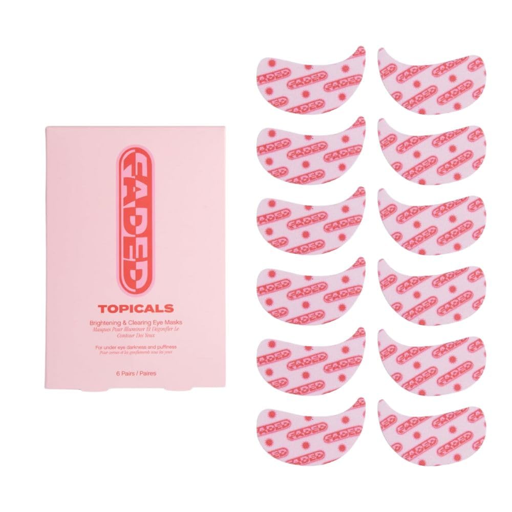 Topicals Faded Brightening Under Eye Masks ← Revitalizing Patches to Depuff, Hydrate, and Illuminate ¦ Diminishes Dark Circles and Fine Lines ← Made with Kojic Acid, Caffeine &amp; Niacinamide