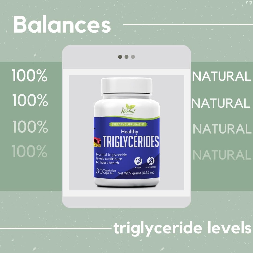 Triglicéridos saludables - Balances Triglicéridos Niveles a rango normal - 100% Herbal y Natural