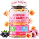 Liposomal Vitamina C 1000mg + D3 5000IU + Zinc Filled Gummies, Folate 800mcg Chewable Suplemento, Elderberry for Immune, Hyaluronic Acid, VE, for Beauty, Energy &amp; Global Health, Sugar Free, Natural