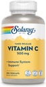 SOLARAY Vitamina C 500mg, lanzamiento de dos etapas - Antioxidante e Inmuno Apoyo Suplemento - Vitamina C con Rosa HIPS y Acerola, Vegan, Gluten Libre, Garantía de 60 días, 250 Servimientos, 250 VegCaps