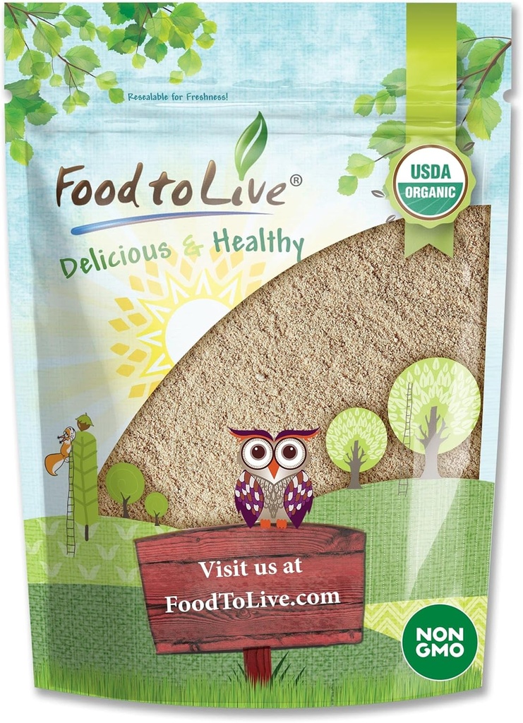 Alimentos para Vivir Polvo de Aswagandha Orgánica, 12 onzas - No GMO, Finamente Plantado Ginseng Indio, Puro, Raw, Vegan. Fácil de mezclar.