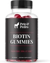 Pete & Pedro BIOTIN Gummies for Hair, Skin & Nails Growth for Women & Men |Hair Grow Supplement for Stronger Skin, & Nails | Cherry Biotin Gummy 5000mcg Per Serving | Seen on Shark Tank, 60 Count