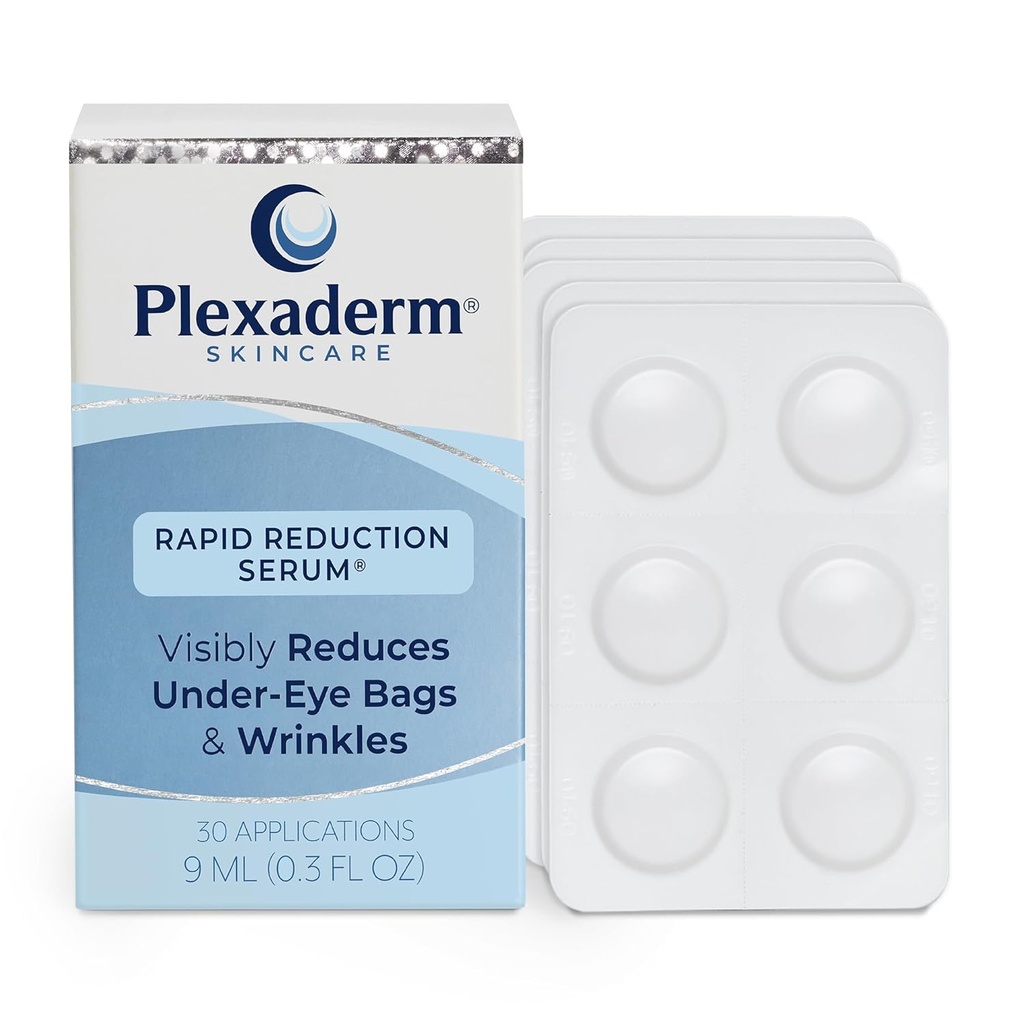 Plexaderm Rapid Reduction Eye Serum - Visibly Reduce Under-Eye Bags, Wrinkles, Dark Circles, Fine Lines &amp; Crow's Feet Instantly, Anti Aging Wrinkle Remover for Face, 30 Single Use Pods