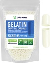 XPRS Nutra Size 5 Empty Capsules - 100 Cuentas Muy Pequeñas Gelatina Capsules - Pills DIY Capsule Filling - Fillable Pill Gel Caps for Do-It-youself Vitamin Supplements (White)