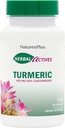 Natures Plus Herbal Actives Turmeric - 400 mg, 95% Curcumin, 60 Vegan Capsules - Vegetariano, libre de gluten - 60 Servings