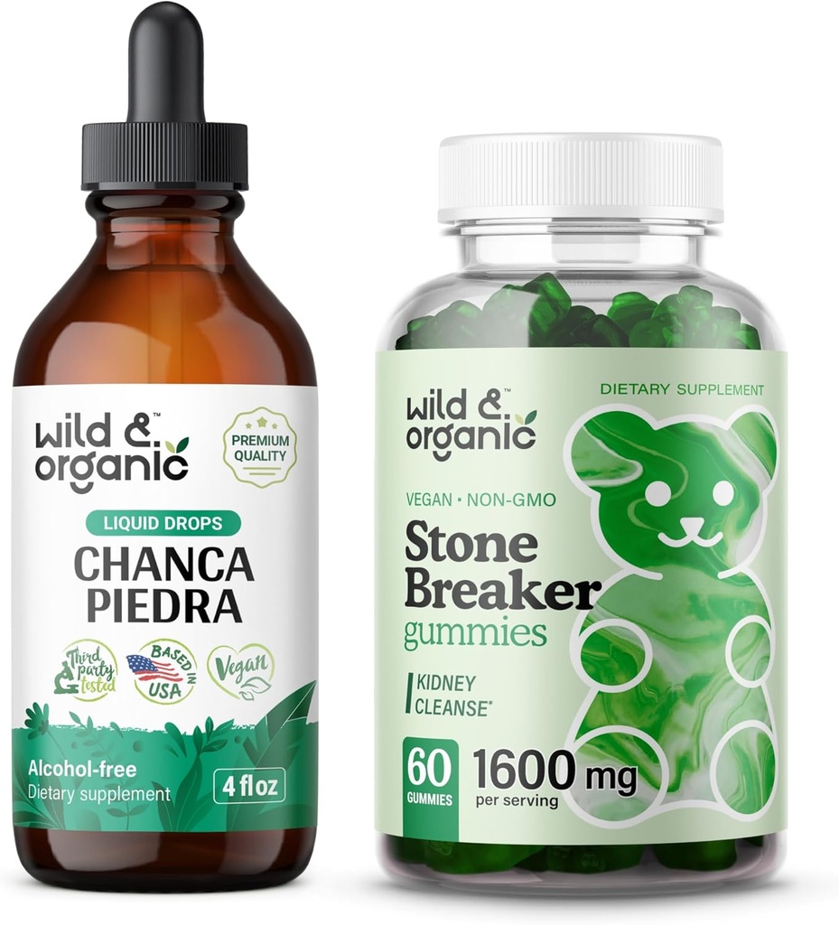 Wild &amp; Organic Chanca Piedra Tincture 4 fl oz &amp; Chanca Piedra Stone Breaker Gummies