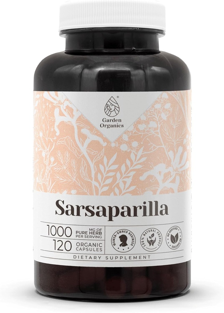 Sarsaparilla 120 Capsules peru High-Potency Herbal Suplementos dietéticos  Hecho con cápsulas vegetales y sarsaparilla (Hemidesmus indicus) Root seco (120 Conteo)