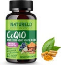 NATURELO Alimento completo CoQ10 Suplemento, 60 capsulas de Veg, Sangre Corazón, Antioxidante poderoso, CoQ10 100 mg para la producción de energía