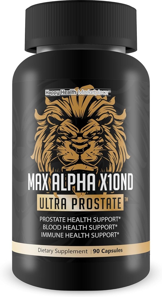 Max Alpha X10ND Ultra Prostate - T Prostate Support for Men - Promote Energy & Endurance - Blood Flow Support for Prostate Health with Vitamin D, Ginseng, Green Tea, " Zinc - Immune Support Benefits