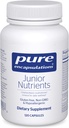 Encapsulaciones puras Nutrientes Junior - Niños y Adolescentes Multivitamina - Sin Hierro - con Calcio, Vitamina D3 &amp; Vitamina C - No GMO &amp; Vegetariano - 120 cápsulas
