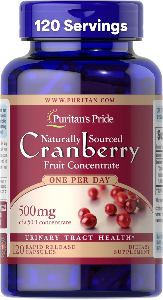 Puritan's Pride One A Day Cranberry - 120 Capsules admite salud urinaria