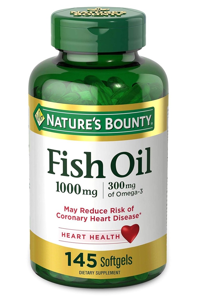 Aceite de pescado abundante de la naturaleza Omega-3 1000 mg Softgels 145 ea