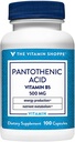 La vitamina Shoppe Ácido pantoténico 500MG, con vitamina B5, soporta la producción energética " Pelo, Esquía, uñas, una vez al día (100 cápsulas)