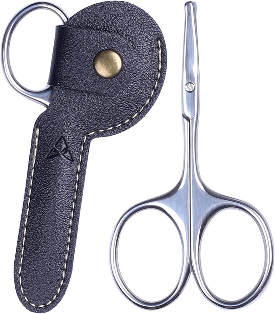 3.75" Tijeras para el cabello de nariz, Tipa redonda pequeñas tijeras de bigote facial para el corte de hombres