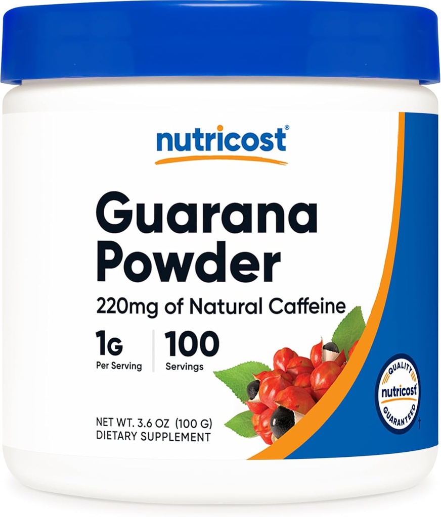 Nutricost Guarana Extract Powder 100 Grams - Natural brasileño Herbal Caffeine/Energizer Suplemento