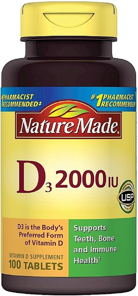 Nature Made Vitamina D3 2000 UI Tablets 100 ea (Pack of 11)