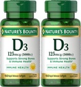 Vitamina Bounty D3, Immune y Bone Support, 5000IU, Rapid Release Softgels, 150 Ct (Pack of 2)