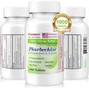Ulai 4 Hora Alivio de la Alergia 1000 Ct [Made in USA] ← Itchy, Ojos Acuosos, Runny Nose, Sneezing, Sinus Relief ← Chlorpheniramine Maleate 4 mg ← Antihistamine Allergy Medicine Pharbechlor (1 Bottle)