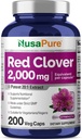 NusaPure Red Clover Capsules 2000mg per Veggie Caps  vírgenes 200 Conde ← Trifolium Pratense ← No-GMO Silencio Red Clover Blossom Extracto 20:1 Suplemento