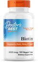 La mejor biotina del médico apoya el cabello, la piel, las uñas, la energía más alta, el sistema nervioso, no GMO, Vegan, Gluten Gratis, 120 Conde