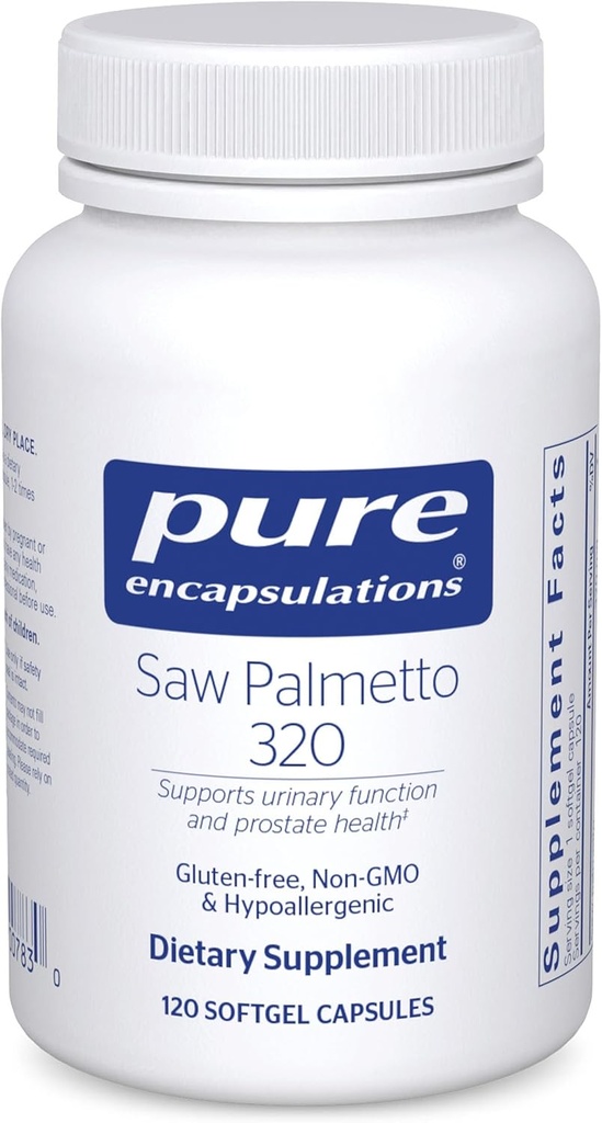 Pure Encapsulations Saw Palmetto 320 - Fatty Acids " Other Essential Nutrients to Support Metabolism " Urinary Function - with Saw Palmetto Extract - 120 Softgel Capsules
