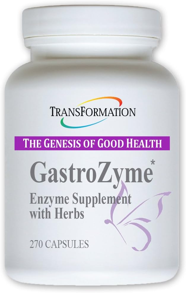 TRANSFORMACIÓN LA GENESIS DE LA BUENA SALUD - Suplemento GastroZíme, Únicamente Formulado con Hoja Papaya Enzymes " , Rhodiola rosea Herbs, Soothes " alivia la incomodidad gastrointestinal, 270 cápsulas