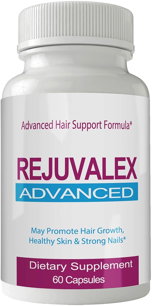 Rejuvalex Advanced Hair Growth Fórmula - Suplemento Único con vitaminas y minerales con biotina - Gluten Gratis 60 cápsulas - Peluquería y uñas Booste de Crecimiento de Fórmula de Fuerza Extra