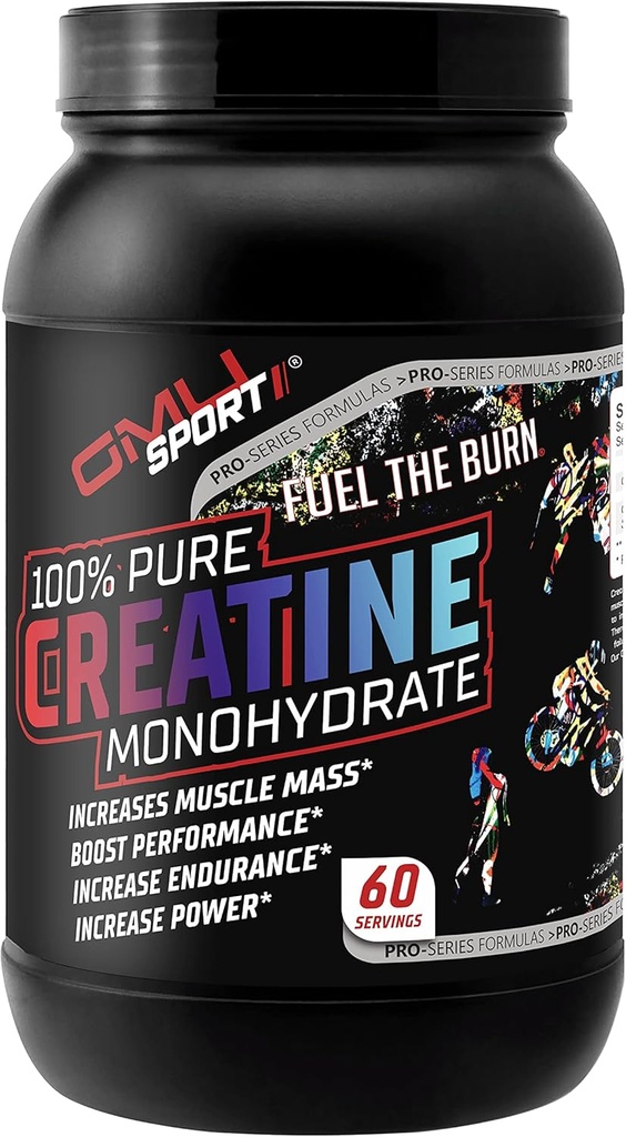 GMU SPORT - 100% Pure Creatine Monohydrate Powder for Hombre and Women - Pure Creatine Powder for Muscle Growth, Enhanced Performance and increased Strength- Creatine Supplement - Unflavored