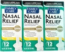 FamilyCare Nasal Relief Spray, Pump Mist, Anti-drip, Severe Congestion, (Oxymetazoline HCI) 12 Horas, 3 Pack