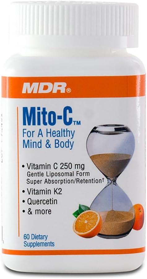 Vitamina C Immune Support, Doctor Recomendado Mito-C, con Vitamina k1, 60 Cuenta, 500 mg, Gran Fuente de Vitamina C